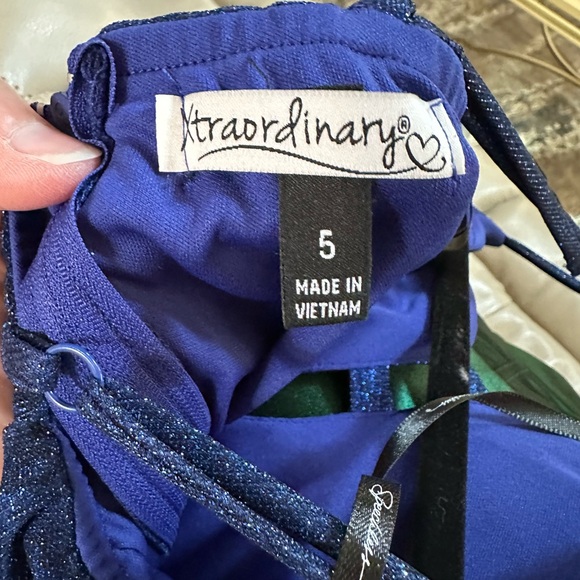 New With tag  long dress. Midnight Blue Glitter Dress - Picture 7 of 8